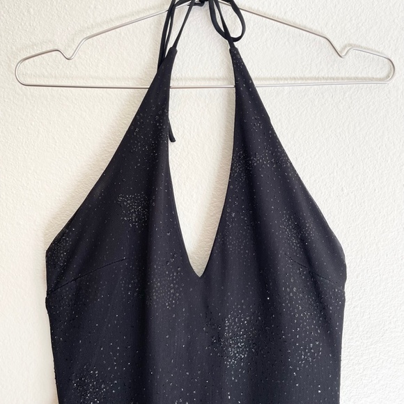 ✨JESSICA McCLINTOCK for GUNNE SAX✨ Vintage Mermaid Halter Gown in Black Sz 3 - Picture 3 of 8